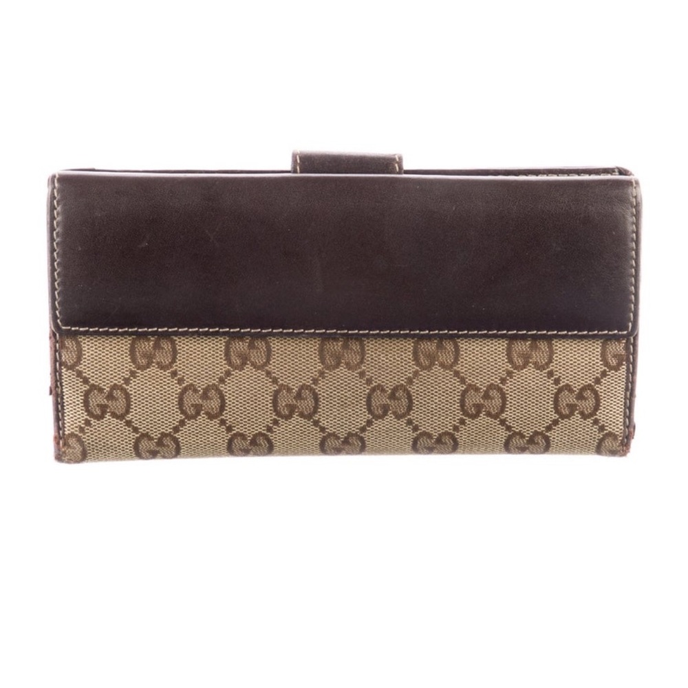 1448. Gucci Heart Tan and Brown French Purse Wallet - Picture 3 of 14